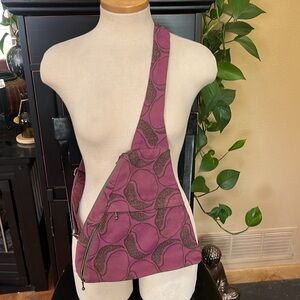 Elegant Patterned Satchel in Purple